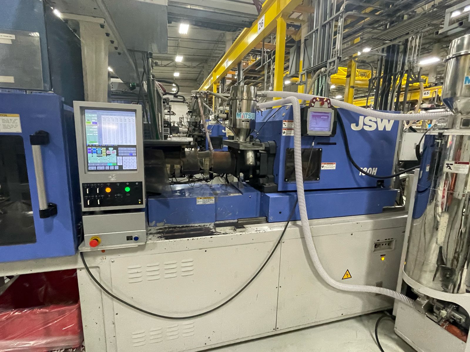 110 TON INJECTION MOLDING MACHINE ALL ELECTRIC JSW MODEL J110AD-180H, YEAR 2012