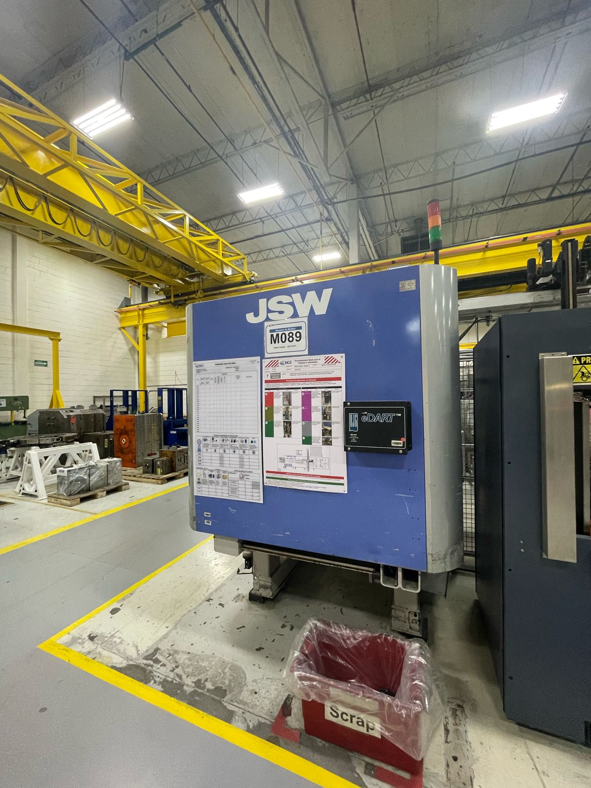 350 TON INJECTION MOLDING MACHINE ALL ELECTRIC JSW MODEL J350AD-890H, YEAR 2010